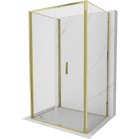 Mexen Exo-F 3S kabina prysznicowa 3-ścienna składana 75 x 120 cm, transparent, złota - 816-075-120-50-00-3S