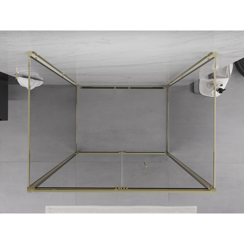 Mexen Exo-F 3S kabina prysznicowa 3-ścienna składana 75 x 120 cm, transparent, złota - 816-075-120-50-00-3S