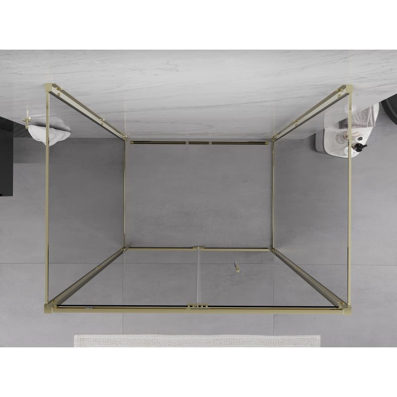Mexen Exo-3S kabina prysznicowa 3-ścienna składana 90 x 120 cm, transparent, złota - 816-090-120-50-00-3S