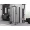 Mexen Exo-F 3S kabina prysznicowa 3-ścienna składana 75 x 75 cm, transparent, czarna - 816-075-075-70-00-3S