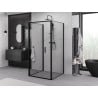 Mexen Exo-F 3S kabina prysznicowa 3-ścienna składana 75 x 75 cm, transparent, czarna - 816-075-075-70-00-3S