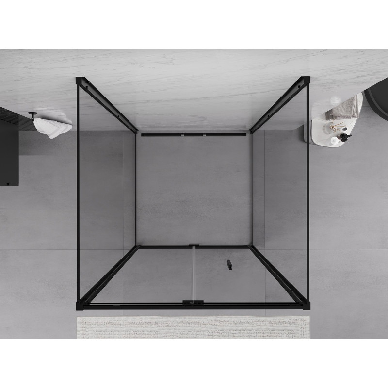 Mexen Exo-F 3S kabina prysznicowa 3-ścienna składana 110 x 110 cm, transparent, czarna - 816-110-110-70-00-3S