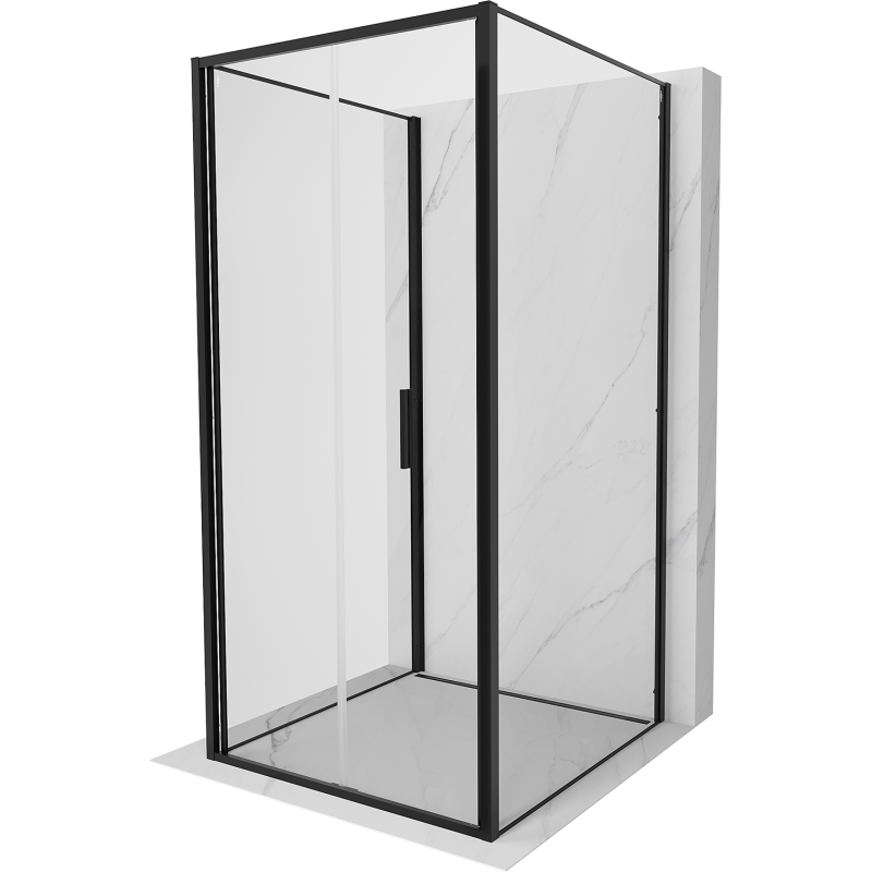 Mexen Exo-3S kabina prysznicowa 3-ścienna składana 120 x 120 cm, transparent, czarna - 816-120-120-70-00-3S