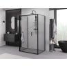 Mexen Exo-F 3S kabina prysznicowa 3-ścienna składana 90 x 80 cm, transparent, czarna - 816-090-080-70-00-3S