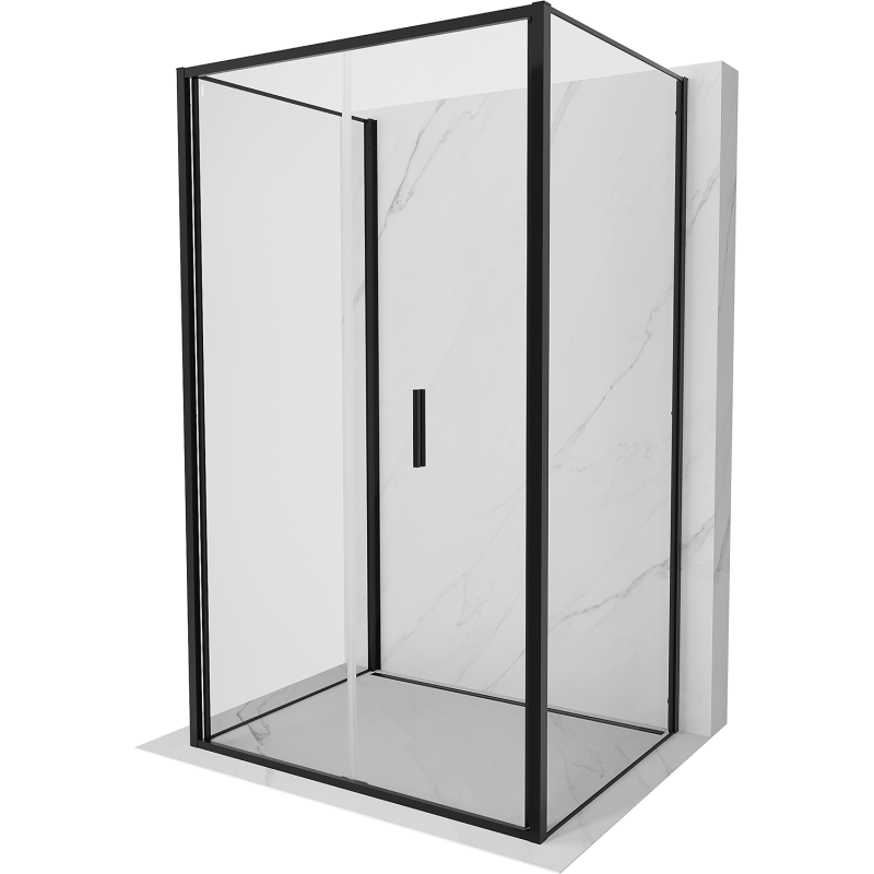 Mexen Exo-3S kabina prysznicowa 3-ścienna składana 90 x 120 cm, transparent, czarna - 816-090-120-70-00-3S