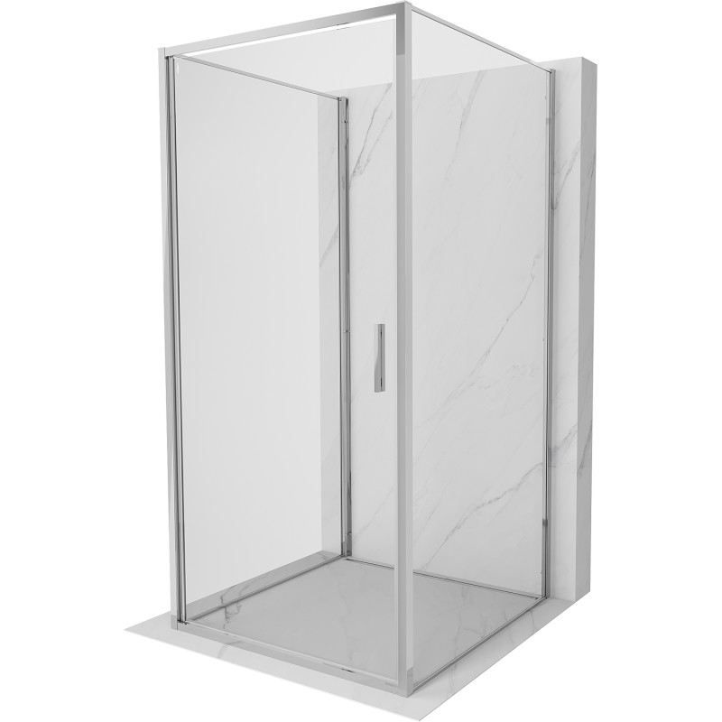 Mexen Exo-B 3S kabina prysznicowa 3-ścienna uchylna 75 x 75 cm, transparent, chrom - 817-075-075-01-00-3S