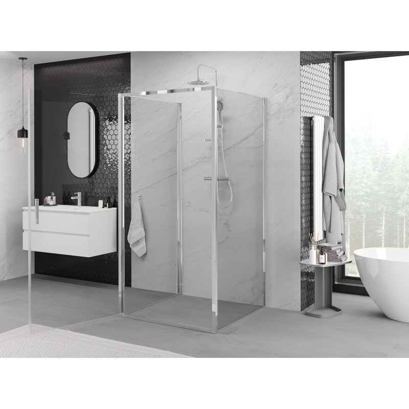 Mexen Exo-B 3S kabina prysznicowa 3-ścienna uchylna 95 x 95 cm, transparent, chrom - 817-095-095-01-00-3S