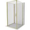 Mexen Exo-B 3S kabina prysznicowa 3-ścienna uchylna 80 x 80 cm, transparent, złota - 817-080-080-50-00-3S