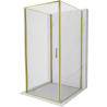 Mexen Exo-3S kabina prysznicowa 3-ścienna uchylna 90 x 90 cm, transparent, złota - 817-090-090-50-00-3S