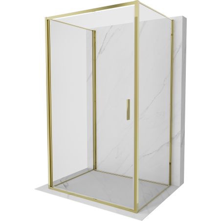Mexen Exo-B 3S kabina prysznicowa 3-ścienna uchylna 85 x 90 cm, transparent, złota - 817-085-090-50-00-3S