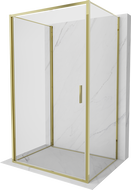Mexen Exo-B 3S kabina prysznicowa 3-ścienna uchylna 80 x 100 cm, transparent, złota - 817-080-100-50-00-3S