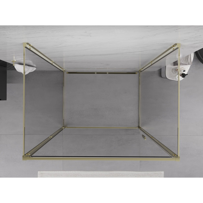 Mexen Exo-B 3S kabina prysznicowa 3-ścienna uchylna 70 x 120 cm, transparent, złota - 817-070-120-50-00-3S