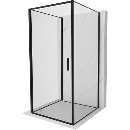 Mexen Exo-B 3S kabina prysznicowa 3-ścienna uchylna 85 x 85 cm, transparent, czarna - 817-085-085-70-00-3S