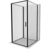 Mexen Exo-B 3S kabina prysznicowa 3-ścienna uchylna 90 x 90 cm, transparent, czarna - 817-090-090-70-00-3S
