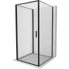 Mexen Exo-3S kabina prysznicowa 3-ścienna uchylna 95 x 95 cm, transparent, czarna - 817-095-095-70-00-3S