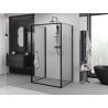 Mexen Exo-3S kabina prysznicowa 3-ścienna uchylna 95 x 70 cm, transparent, czarna - 817-095-070-70-00-3S