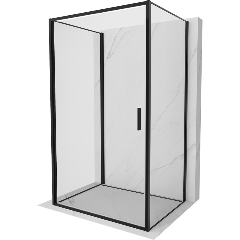 Mexen Exo-B 3S kabina prysznicowa 3-ścienna uchylna 80 x 85 cm, transparent, czarna - 817-080-085-70-00-3S