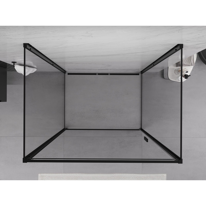 Mexen Exo-B 3S kabina prysznicowa 3-ścienna uchylna 100 x 90 cm, transparent, czarna - 817-100-090-70-00-3S