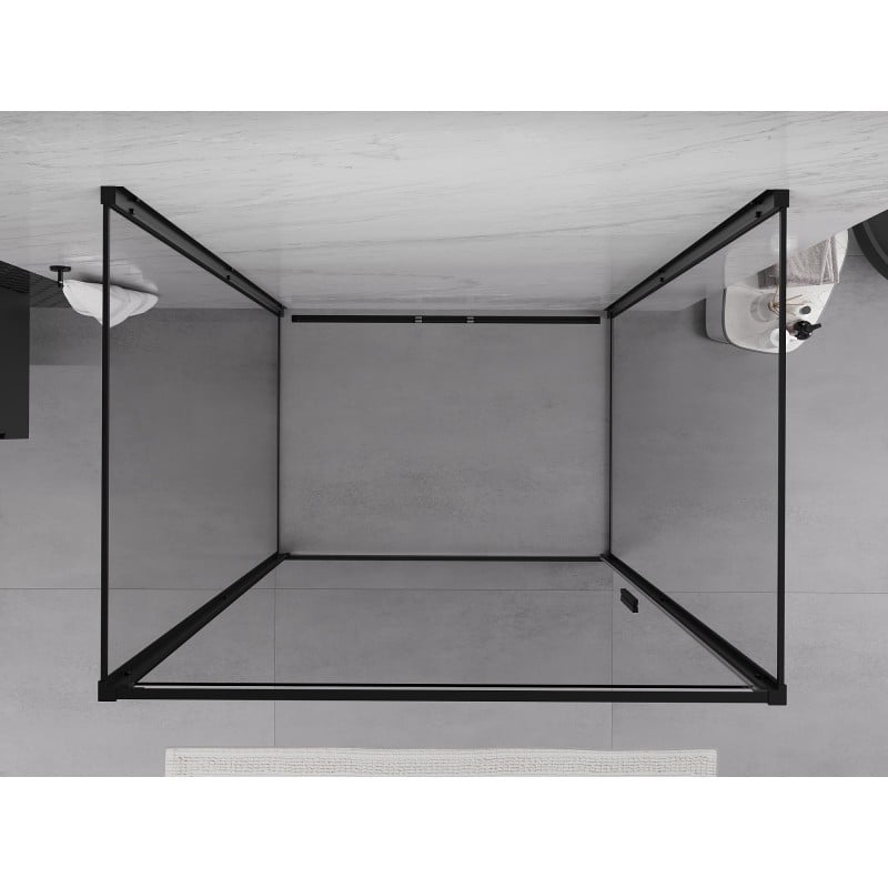 Mexen Exo-3S kabina prysznicowa 3-ścienna uchylna 90 x 95 cm, transparent, czarna - 817-090-095-70-00-3S