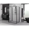 Mexen Exo-B 3S kabina prysznicowa 3-ścienna uchylna 95 x 100 cm, transparent, czarna - 817-095-100-70-00-3S