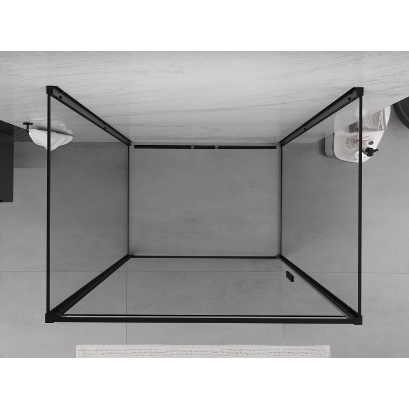Mexen Exo-3S kabina prysznicowa 3-ścienna uchylna 95 x 110 cm, transparent, czarna - 817-095-110-70-00-3S