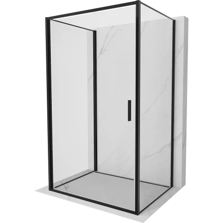 Mexen Exo-3S kabina prysznicowa 3-ścienna uchylna 75 x 120 cm, transparent, czarna - 817-075-120-70-00-3S