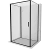 Mexen Exo-3S kabina prysznicowa 3-ścienna uchylna 75 x 120 cm, transparent, czarna - 817-075-120-70-00-3S