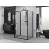 Mexen Exo-3S kabina prysznicowa 3-ścienna uchylna 75 x 120 cm, transparent, czarna - 817-075-120-70-00-3S