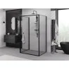 Mexen Exo-3S kabina prysznicowa 3-ścienna uchylna 75 x 120 cm, transparent, czarna - 817-075-120-70-00-3S