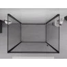 Mexen Exo-3S kabina prysznicowa 3-ścienna uchylna 75 x 120 cm, transparent, czarna - 817-075-120-70-00-3S
