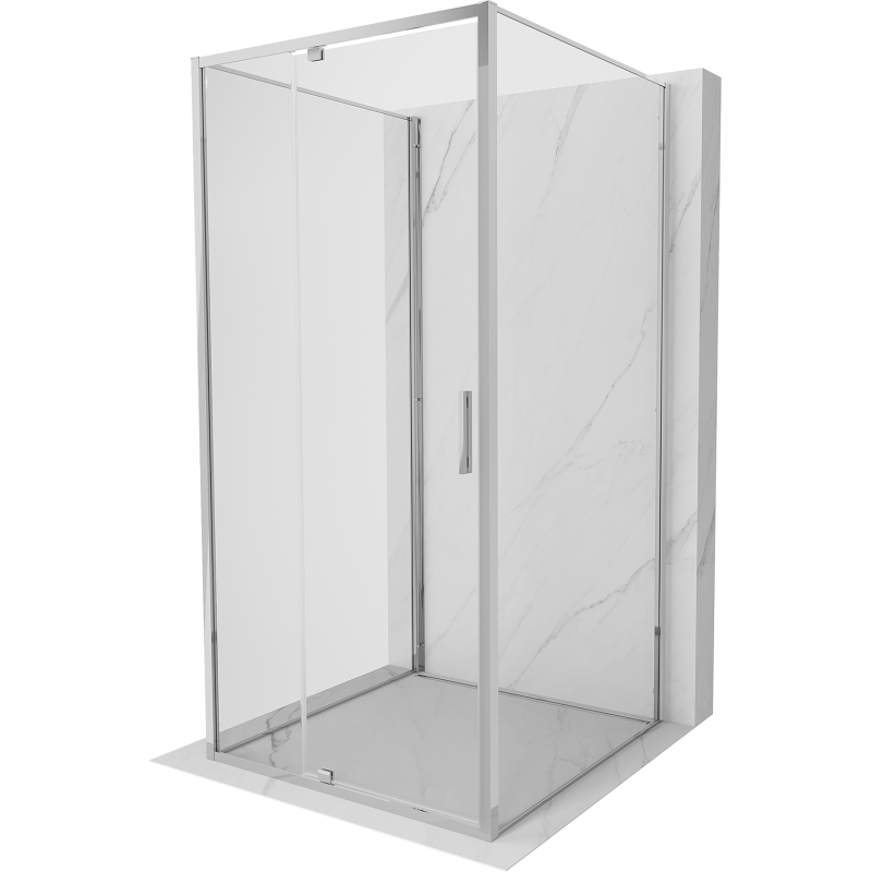 Mexen Exo-3S kabina prysznicowa 3-ścienna uchylna 90 x 90 cm, transparent, chrom - 819-090-090-01-00-3S