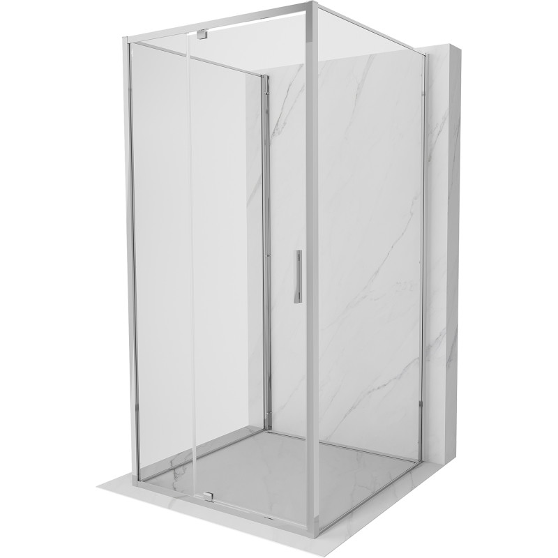 Mexen Exo-R 3S kabina prysznicowa 3-ścienna uchylna 95 x 95 cm, transparent, chrom - 819-095-095-01-00-3S