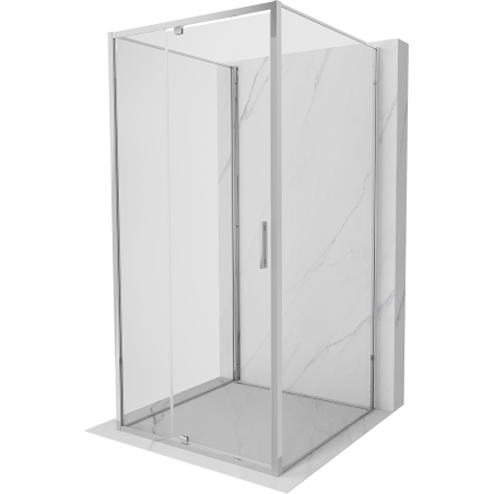Mexen Exo-R 3S kabina prysznicowa 3-ścienna uchylna 95 x 95 cm, transparent, chrom - 819-095-095-01-00-3S