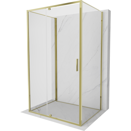 Mexen Exo-R 3S kabina prysznicowa 3-ścienna uchylna 110 x 70 cm, transparent, złota - 819-110-070-50-00-3S