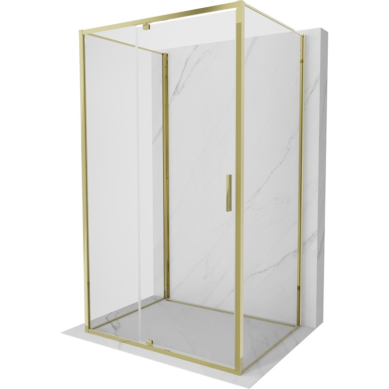Mexen Exo-R 3S kabina prysznicowa 3-ścienna uchylna 160 x 75 cm, transparent, złota - 819-160-075-50-00-3S