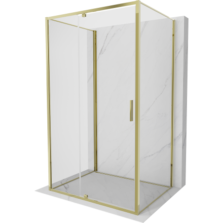 Mexen Exo-3S kabina prysznicowa 3-ścienna uchylna 100 x 95 cm, transparent, złota - 819-100-095-50-00-3S