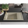Mexen Elias zlewozmywak granitowy 1-komorowy z ociekaczem 795 x 480 mm, beżowy, syfon złoty - 6511791005-69-G