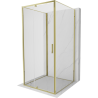 Mexen Exo-R 3S kabina prysznicowa 3-ścienna uchylna 100 x 100 cm, transparent, złota - 819-100-100-50-00-3S