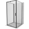 Mexen Exo-3S kabina prysznicowa 3-ścienna uchylna 90 x 90 cm, transparent, czarna - 819-090-090-70-00-3S