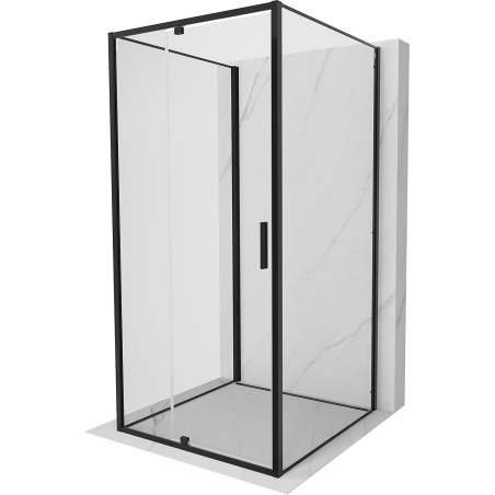 Mexen Exo-3S kabina prysznicowa 3-ścienna uchylna 110 x 110 cm, transparent, czarna - 819-110-110-70-00-3S