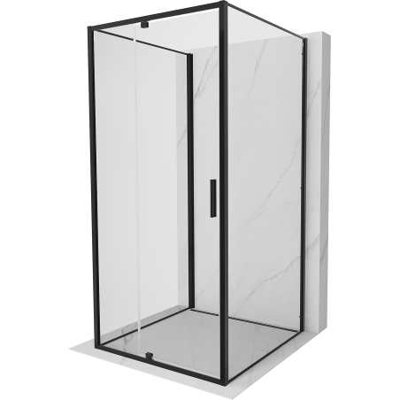 Mexen Exo-R 3S kabina prysznicowa 3-ścienna uchylna 110 x 110 cm, transparent, czarna - 819-110-110-70-00-3S