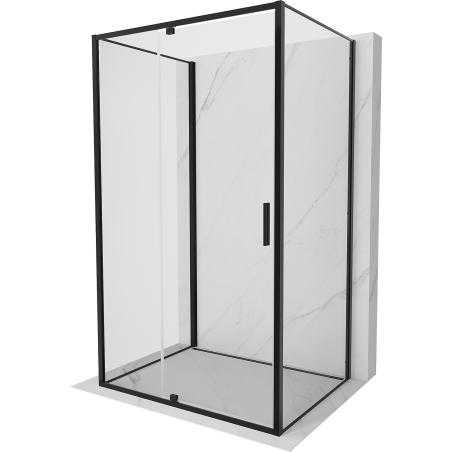 Mexen Exo-R 3S kabina prysznicowa 3-ścienna uchylna 95 x 75 cm, transparent, czarna - 819-095-075-70-00-3S