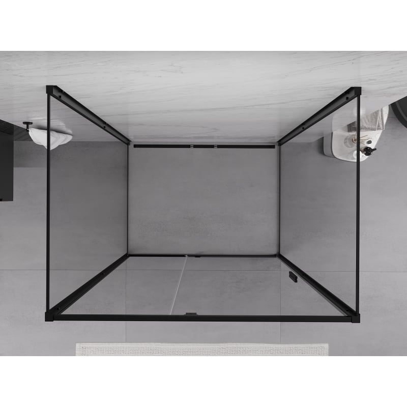 Mexen Exo-3S kabina prysznicowa 3-ścienna uchylna 100 x 80 cm, transparent, czarna - 819-100-080-70-00-3S