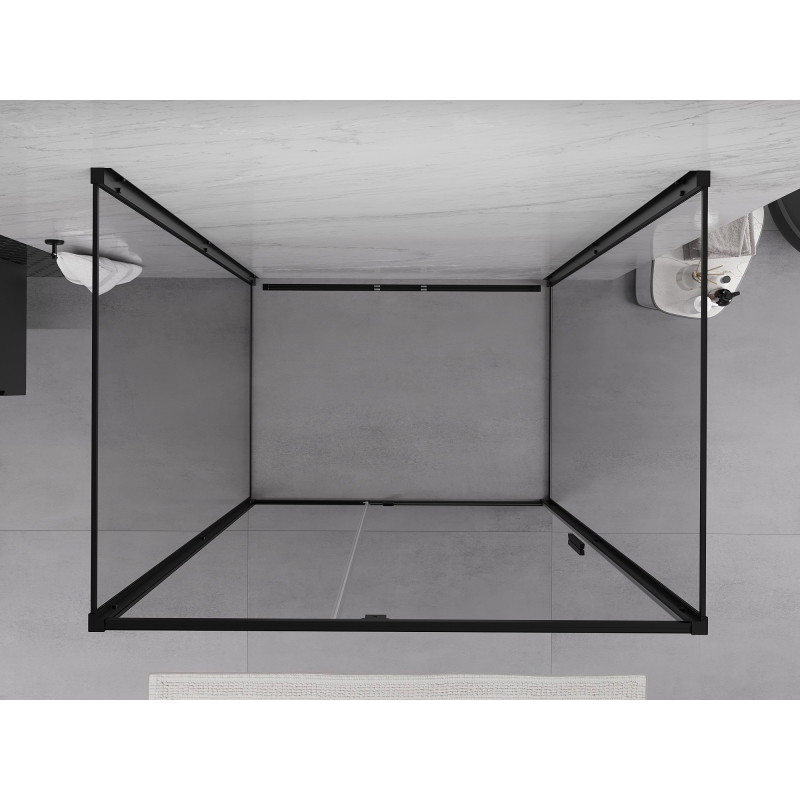 Mexen Exo-R 3S kabina prysznicowa 3-ścienna uchylna 100 x 80 cm, transparent, czarna - 819-100-080-70-00-3S