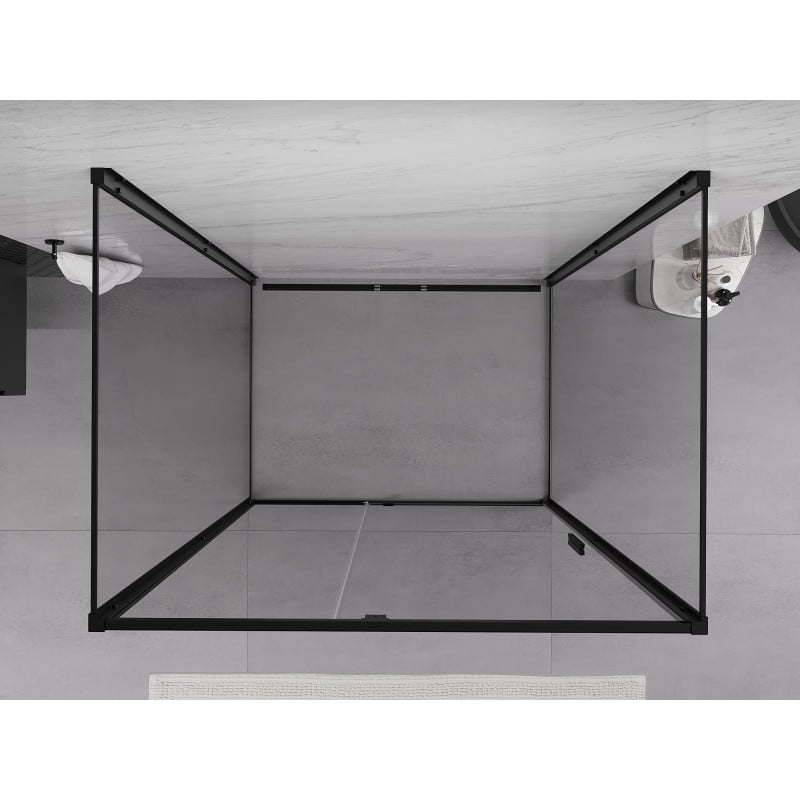 Mexen Exo-3S kabina prysznicowa 3-ścienna uchylna 125 x 80 cm, transparent, czarna - 819-125-080-70-00-3S
