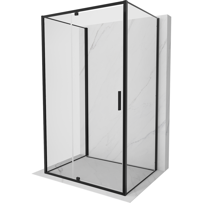 Mexen Exo-3S kabina prysznicowa 3-ścienna uchylna 160 x 80 cm, transparent, czarna - 819-160-080-70-00-3S
