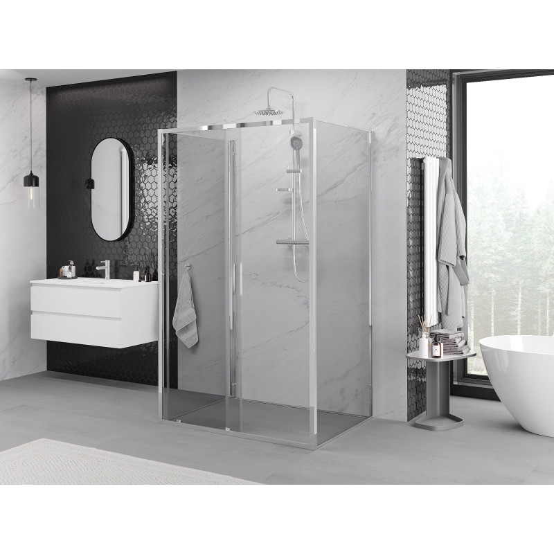 Mexen Exo-S 3S kabina prysznicowa 3-ścienna rozsuwana 150 x 70 cm, transparent, chrom - 8151-150-070-01-00-3S