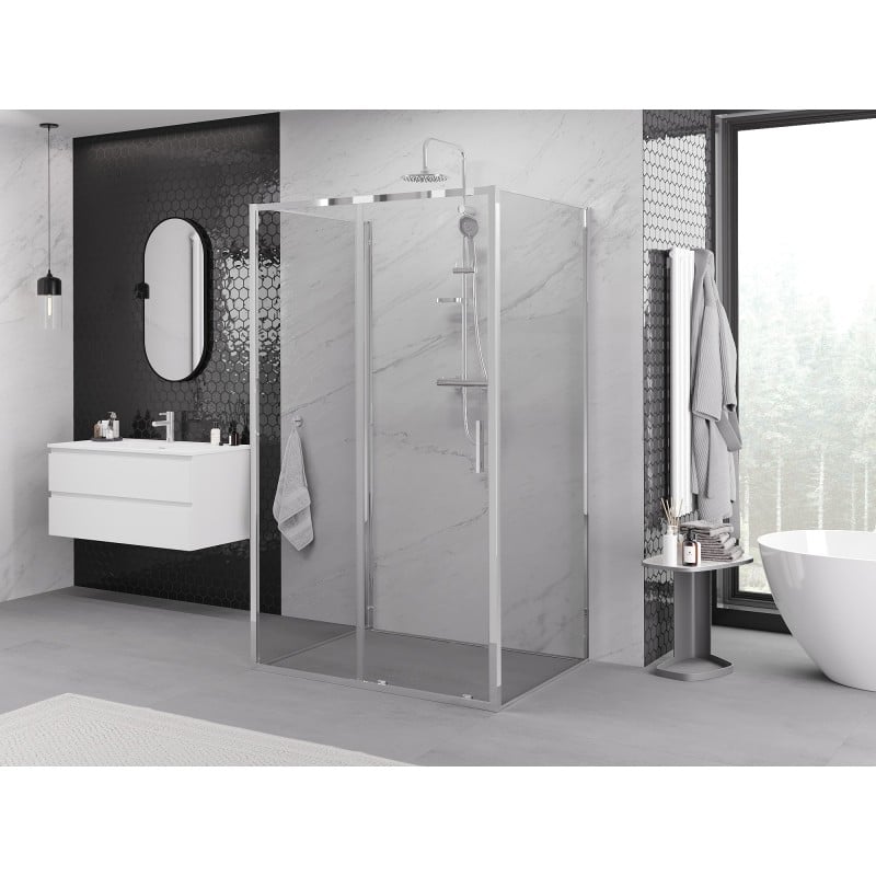 Mexen Exo-3S kabina prysznicowa 3-ścienna rozsuwana 120 x 85 cm, transparent, chrom - 8151-120-085-01-00-3S