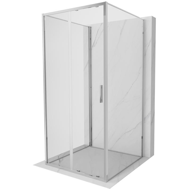 Mexen Exo-3S kabina prysznicowa 3-ścienna rozsuwana 90 x 90 cm, transparent, chrom - 8151-090-090-01-00-3S