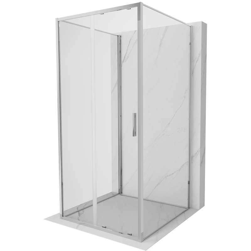 Mexen Exo-3S kabina prysznicowa 3-ścienna rozsuwana 95 x 95 cm, transparent, chrom - 8151-095-095-01-00-3S